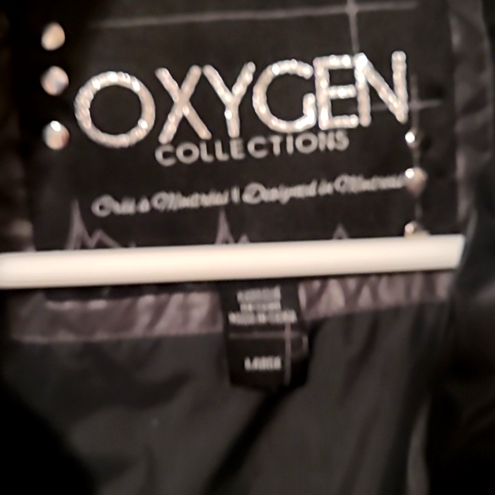 Black women's oxygen collection winter parka jacket Size Large - Picture 3 of 12
